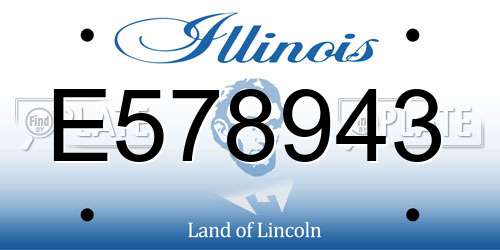 E578943 Illinois License Plate