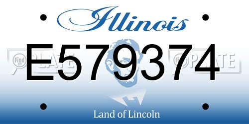 E579374 Illinois License Plate