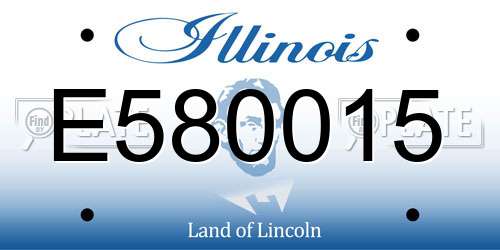 E580015 Illinois License Plate