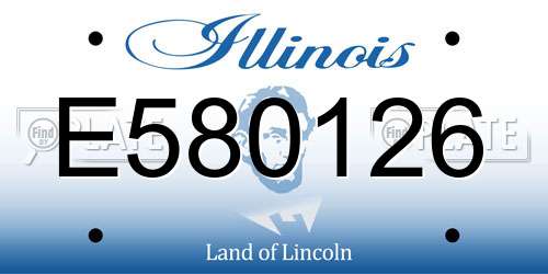 E580126 Illinois License Plate