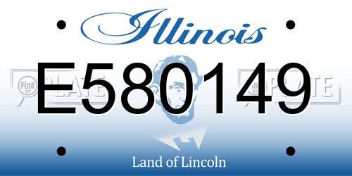 E580149 Illinois License Plate