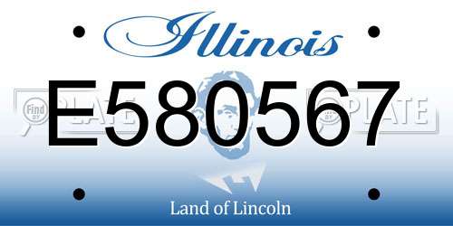 E580567 Illinois License Plate