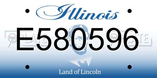 E580596 Illinois License Plate