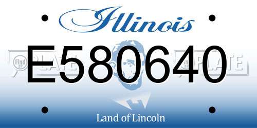E580640 Illinois License Plate