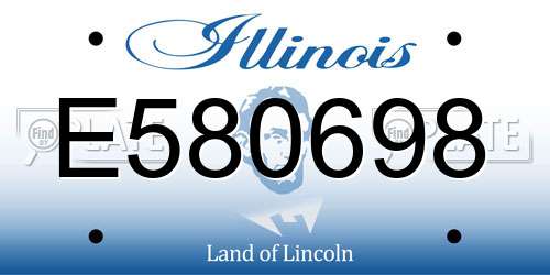 E580698 Illinois License Plate