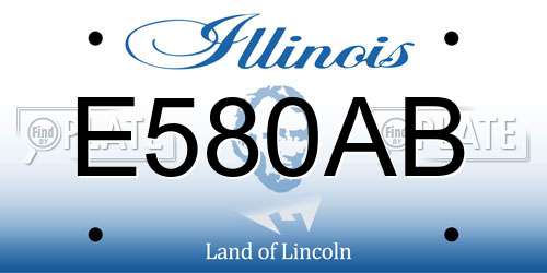 E580AB Illinois License Plate