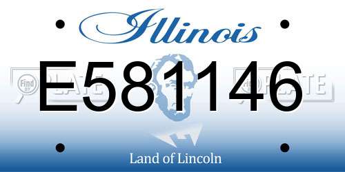 E581146 Illinois License Plate