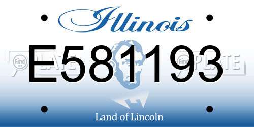 E581193 Illinois License Plate