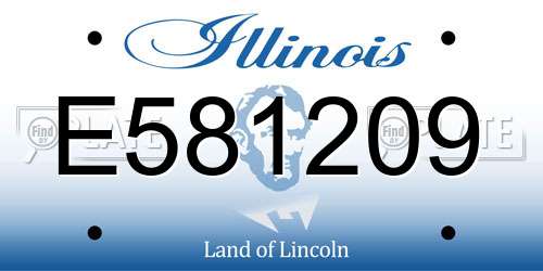 E581209 Illinois License Plate