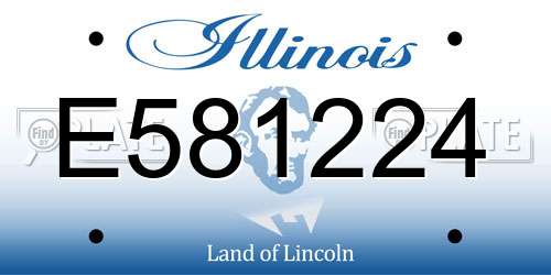E581224 Illinois License Plate