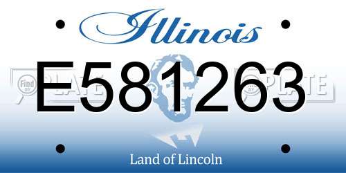 E581263 Illinois License Plate