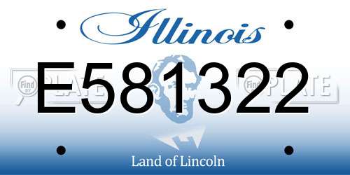E581322 Illinois License Plate