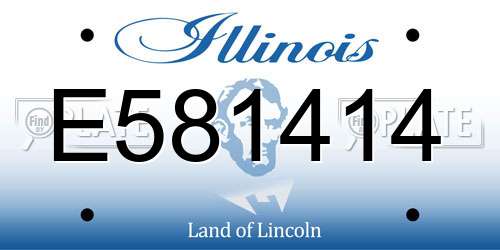 E581414 Illinois License Plate
