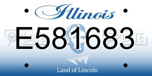 E581683 Illinois License Plate