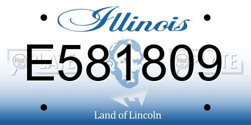 E581809 Illinois License Plate