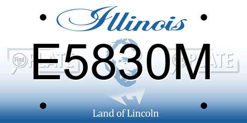 E5830M Illinois License Plate
