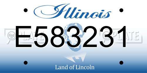 E583231 Illinois License Plate