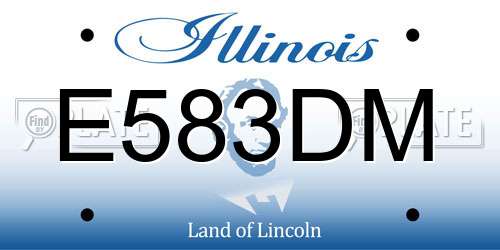 E583DM Illinois License Plate