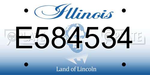 E584534 Illinois License Plate