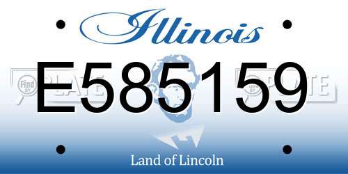 E585159 Illinois License Plate
