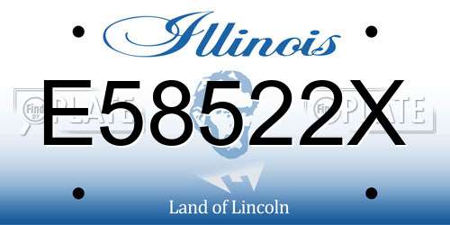 E58522X Illinois License Plate