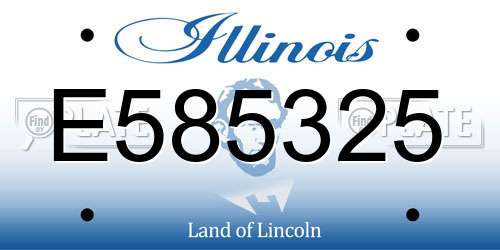 E585325 Illinois License Plate