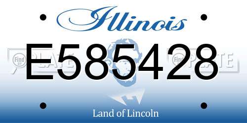 E585428 Illinois License Plate