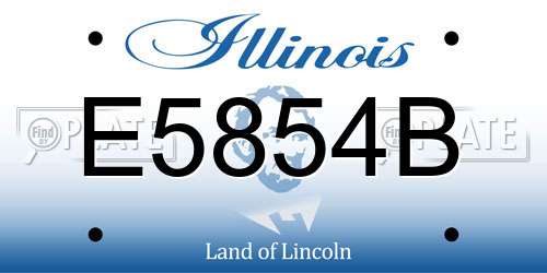 E5854B Illinois License Plate