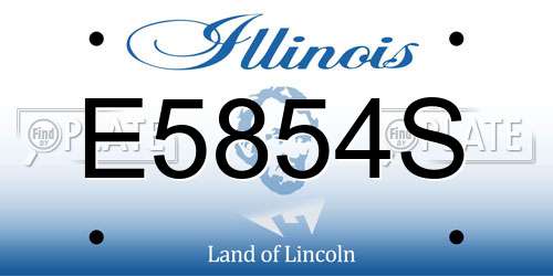 E5854S Illinois License Plate