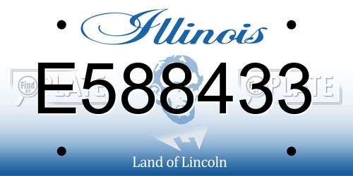 E588433 Illinois License Plate