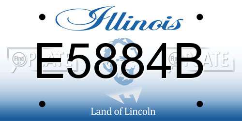 E5884B Illinois License Plate