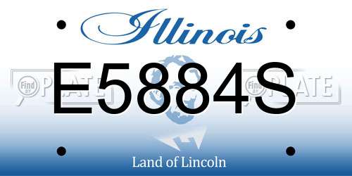 E5884S Illinois License Plate