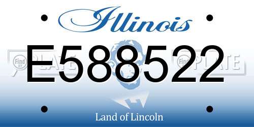 E588522 Illinois License Plate