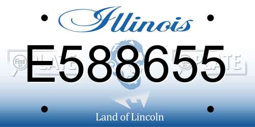 E588655 Illinois License Plate