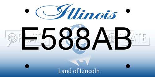 E588AB Illinois License Plate