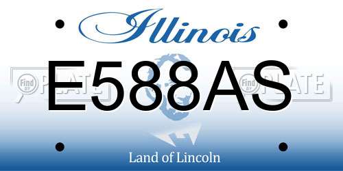 E588AS Illinois License Plate