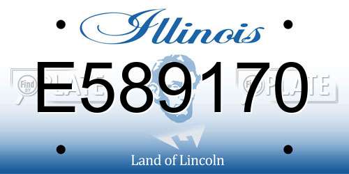 E589170 Illinois License Plate