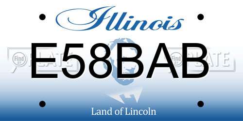 E58BAB Illinois License Plate