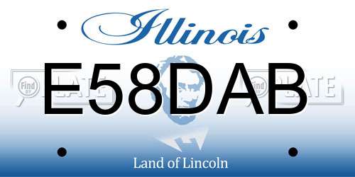 E58DAB Illinois License Plate
