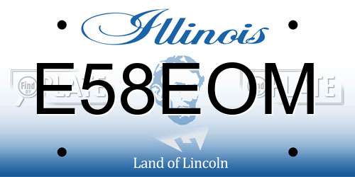 E58EOM Illinois License Plate