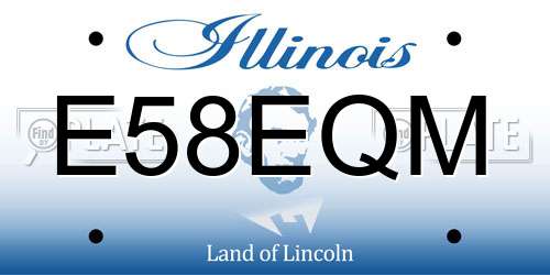 E58EQM Illinois License Plate