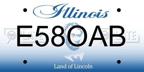 E58OAB Illinois License Plate