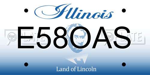 E58OAS Illinois License Plate