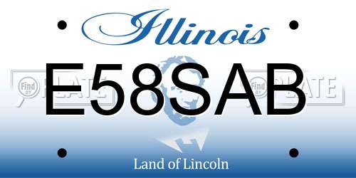 E58SAB Illinois License Plate