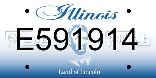 E591914 Illinois License Plate