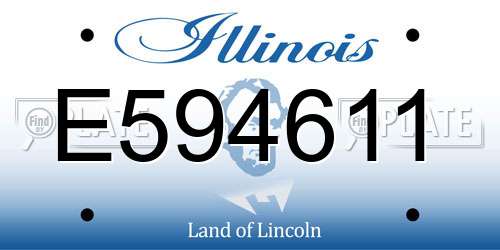E594611 Illinois License Plate