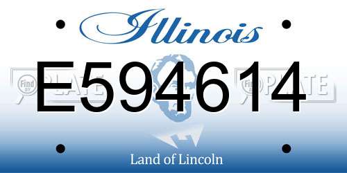 E594614 Illinois License Plate