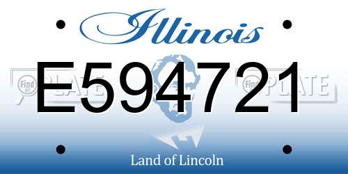 E594721 Illinois License Plate