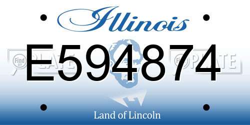 E594874 Illinois License Plate