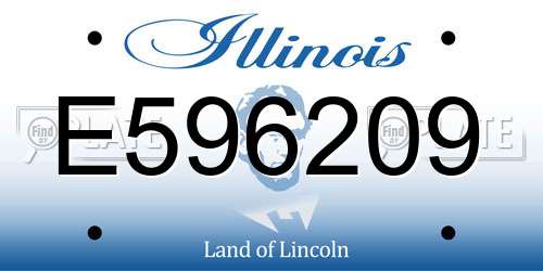 E596209 Illinois License Plate